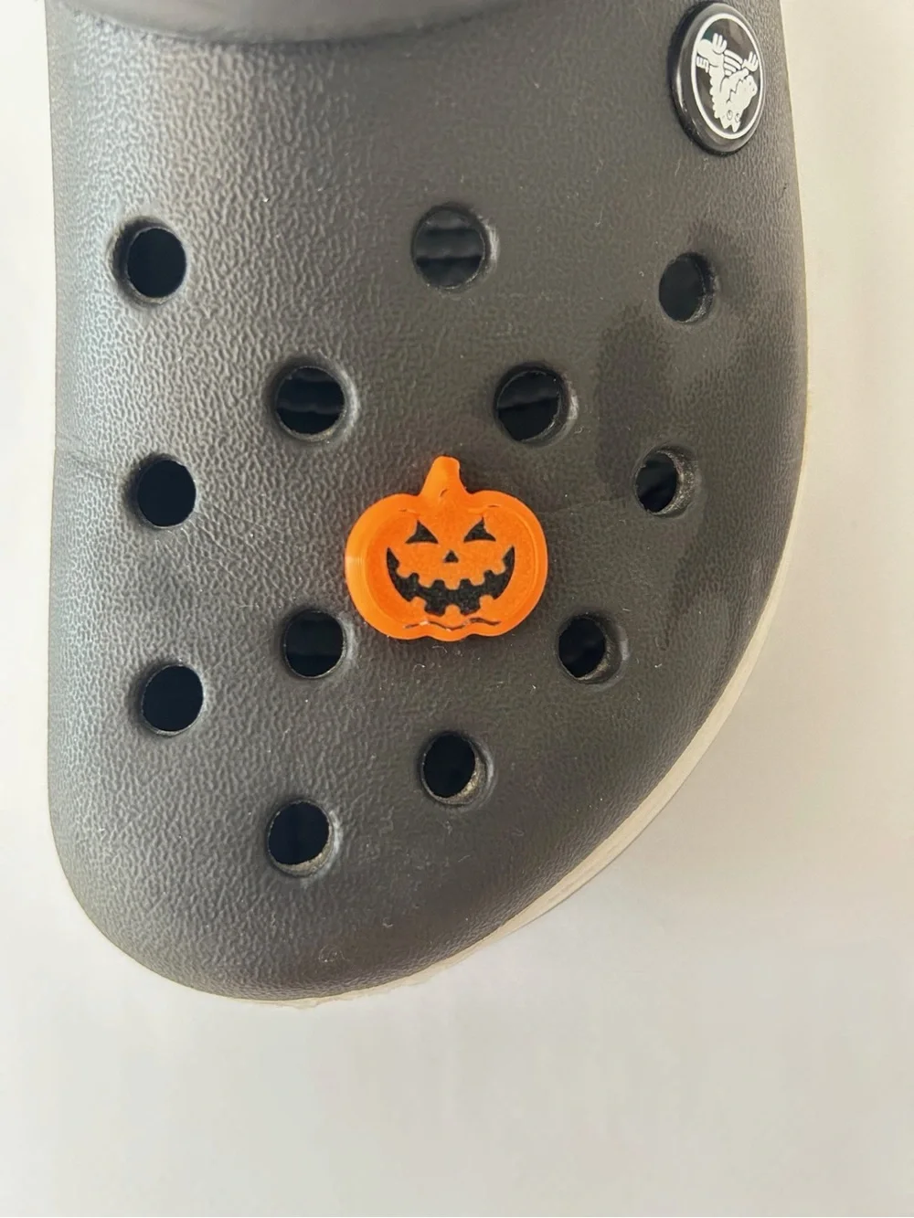 Halloween Kids Croc Charms - Black with Orange & White Accents